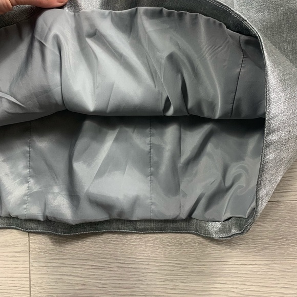 Theyskens' Theory Silk A-Line Mini Silver Metallic Dress - Picture 8 of 15